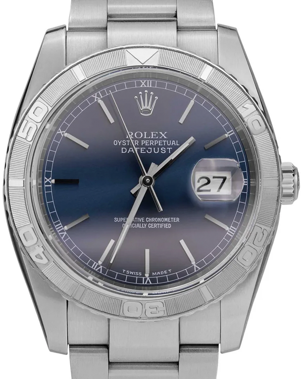 Rolex Datejust Turn-O-Graph 36MM Blue Dial Oyster Bracelet (16264)