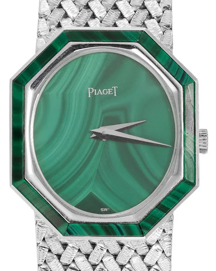 Piaget Vintage 23MM Malachite Dial White Gold Bracelet (9341 P5)