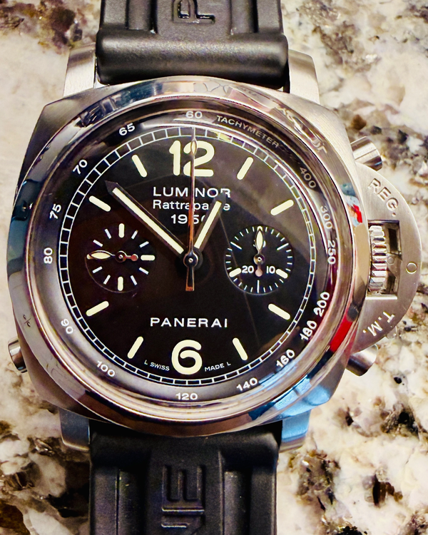 2012 Panerai Luminor Rattrapante 1950 3 Days L.E. 44MM Black Dial Rubber Strap (PAM00213)