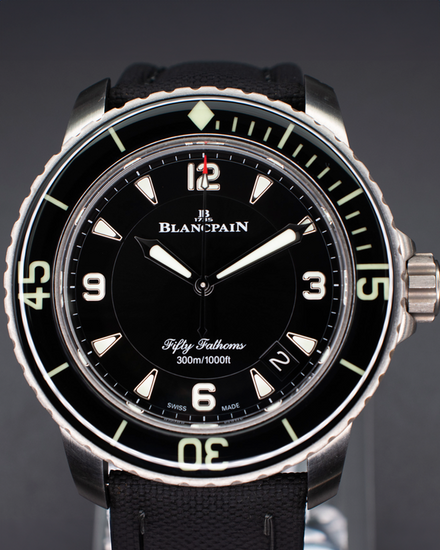 2023 Blancpain Fifty Fathoms 45MM Black Dial Textile Strap (5015-12B30-B52A)