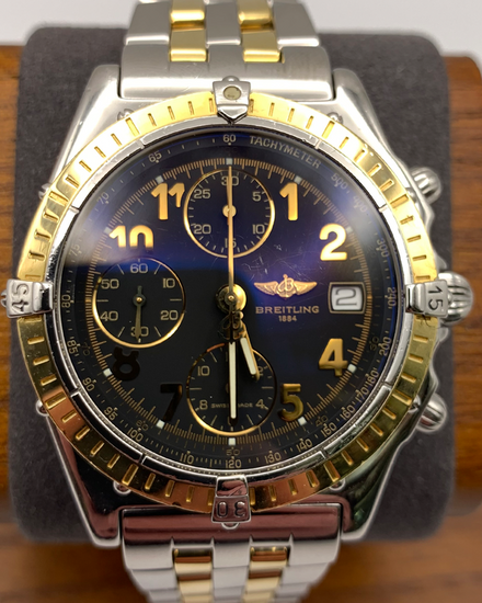 Breitling Chronomat Chronograph 39MM Black Dial Two-Tone Bracelet (D13050.1)