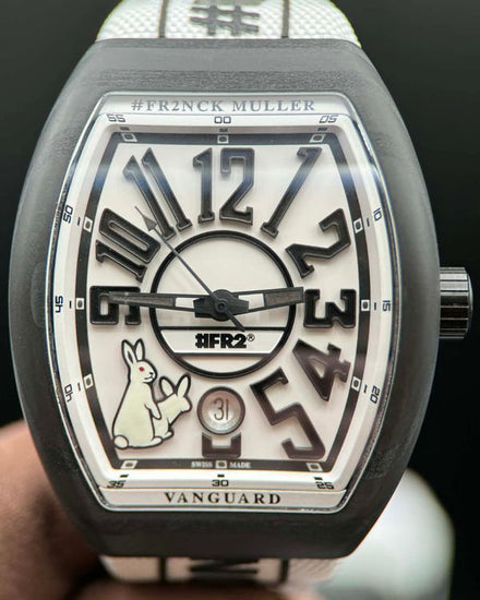 2023 Franck Muller Vanguard #FR2 "Rabbits" L.E. 41MM White Dial Textile Strap (V41SCDT FR2 GFGRNR NR)