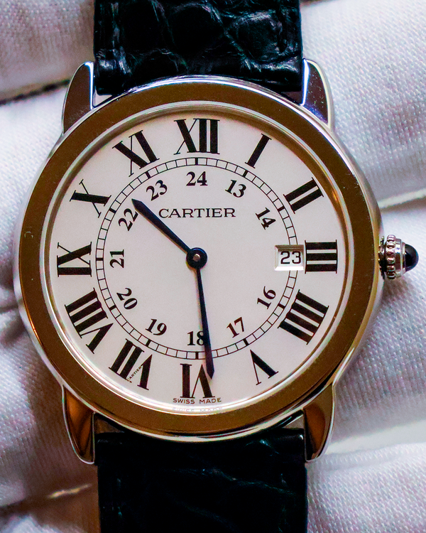 Cartier Ronde De Cartier 36MM Quartz White Dial Leather Strap (W6700255)