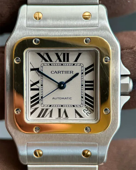 Cartier Santos Galbée 32MM White Dial Two-Tone Bracelet (W20099C4)