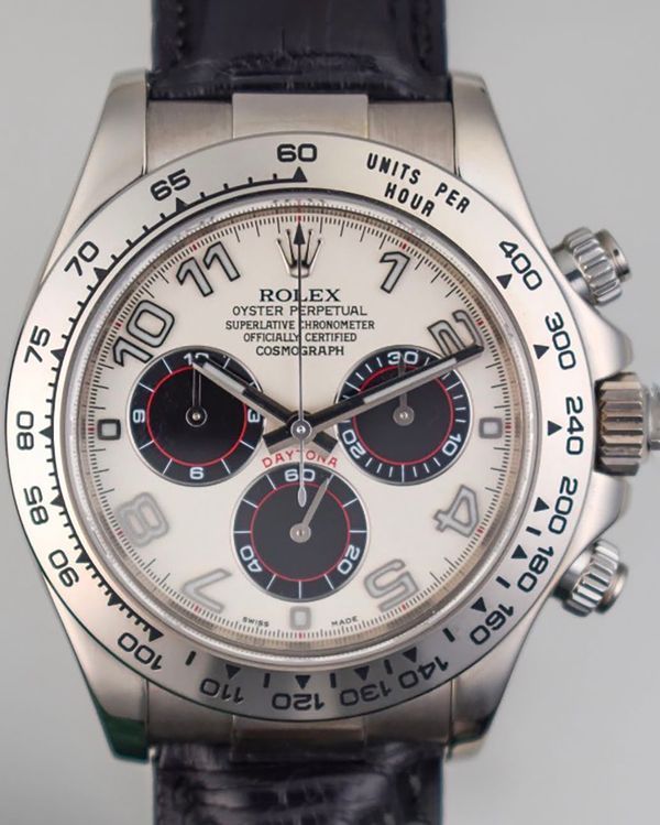 2001 Rolex Cosmograph Daytona 40MM White Dial Leather Strap (116519)