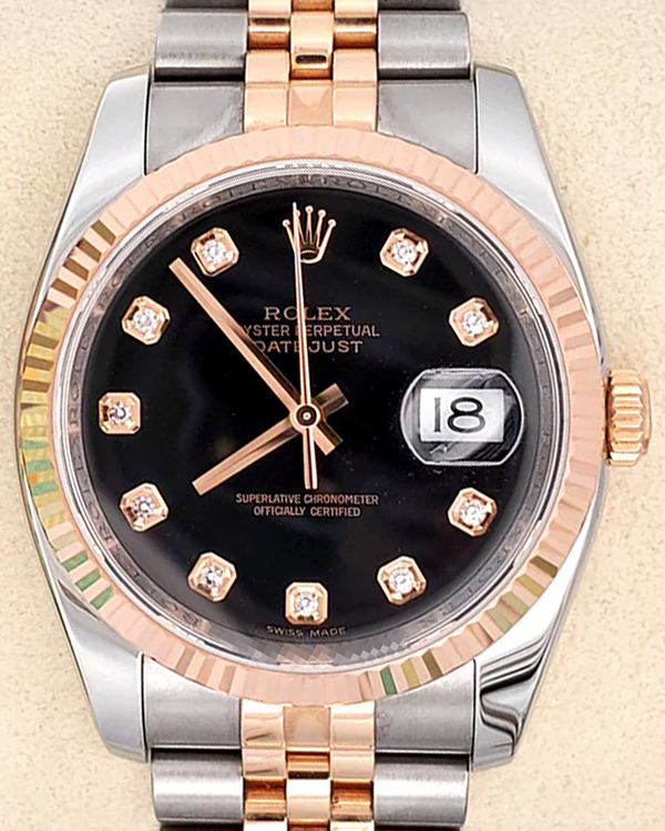 2008 Rolex Datejust 36MM Black Dial Two-Tone Jubilee Bracelet (116231)