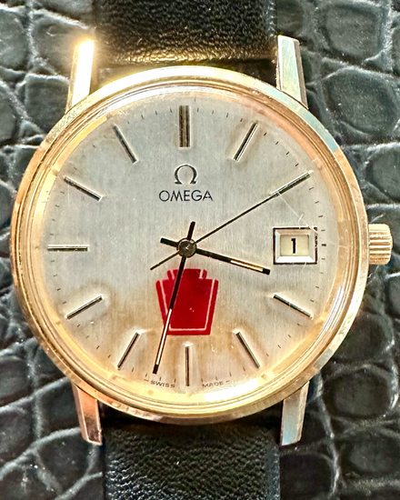 Omega Seamaster 35MM Silver "Pennysilvania Keystone Shield" Dial Aftermarket Leather Strap (166.0202)