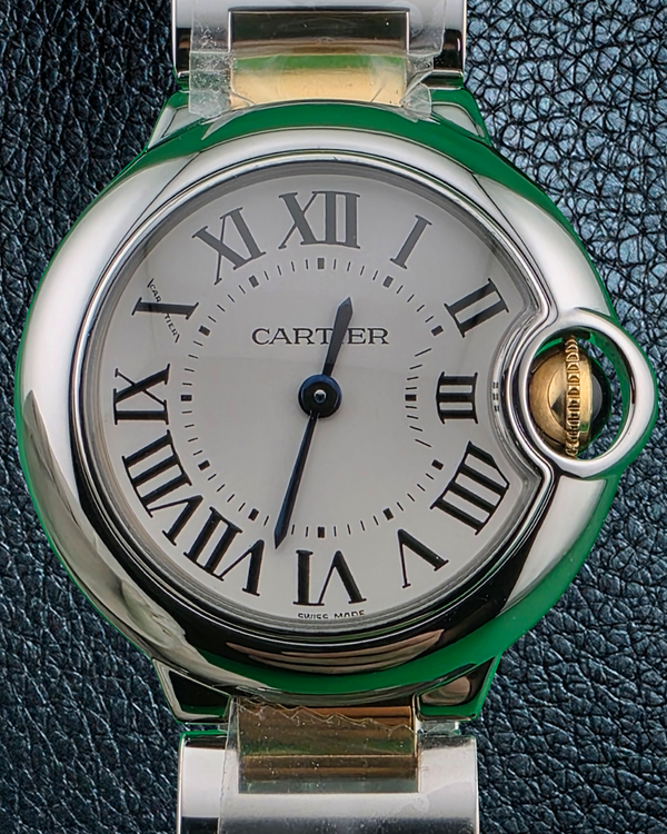 Cartier Ballon Bleu 28MM Quartz Silver Dial Two-Tone Bracelet (W69007Z3)