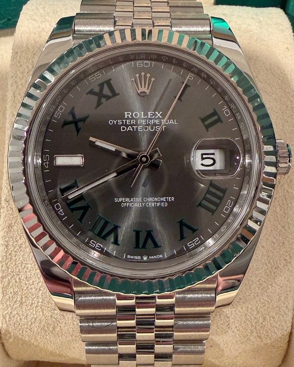 2022 Rolex Datejust "Wimbledon" 41MM Slate Dial Jubilee Bracelet (126334)