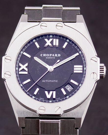 Chopard St. Moritz 37MM Black Dial Steel Bracelet (8379)