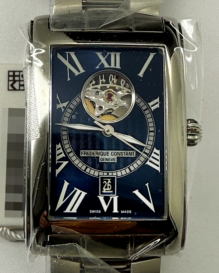 No Reserve - 2024 Frederique Constant Classics Carree 47MM Blue Dial Steel Bracelet (FC-315DNS4C26B)