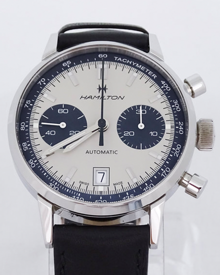2024 Hamilton Intramatic Auto Chrono 40MM White Dial Leather Strap (H38416711)