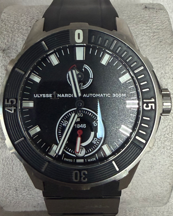 2022 Ulysse Nardin Marine Diver 44MM Black Dial Rubber Strap (1183-170/92)