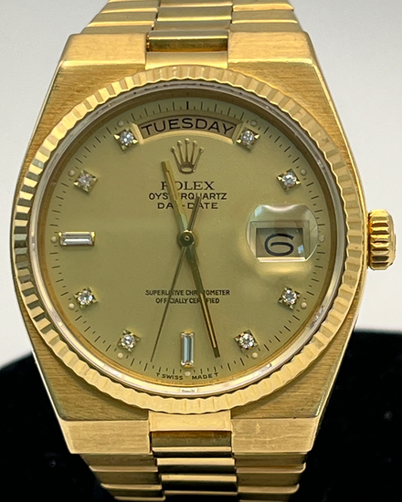 1981 Rolex Day-Date Oysterquartz 36MM Quartz Champagne Dial Yellow Gold Oysterquartz Bracelet (19018)