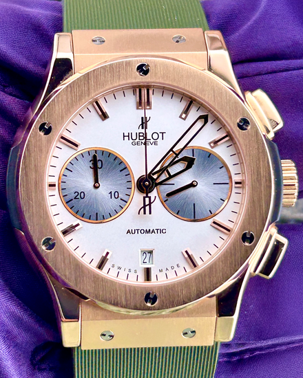 2020 Hublot Classic Fusion Chronograph King Gold 45MM White Dial Rubber Strap (521.OX.2610.LR)