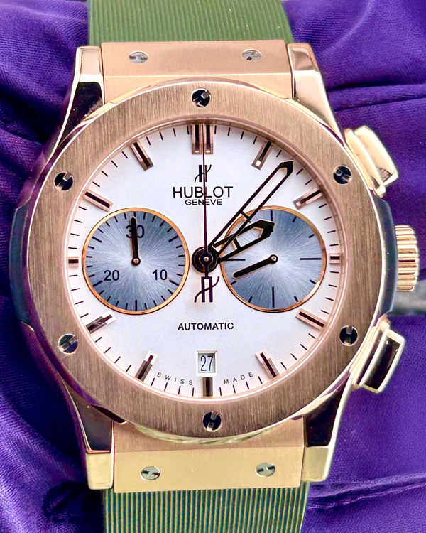 2020 Hublot Classic Fusion Chronograph King Gold 45MM White Dial Rubber Strap (521.OX.2610.LR)