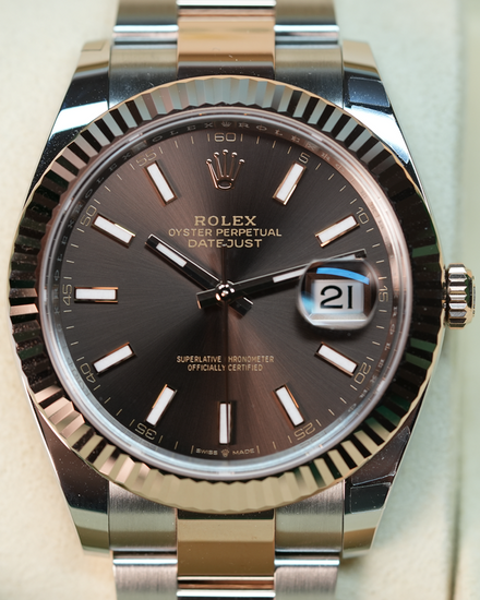 2025 Rolex Datejust 41MM Chocolate Dial Two-Tone Oyster Bracelet (126331)
