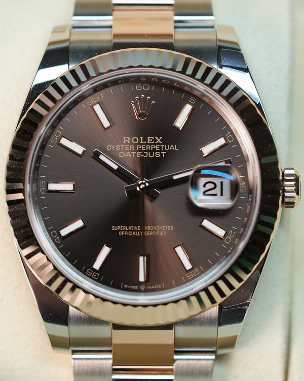 2025 Rolex Datejust 41MM Chocolate Dial Two-Tone Oyster Bracelet (126331)