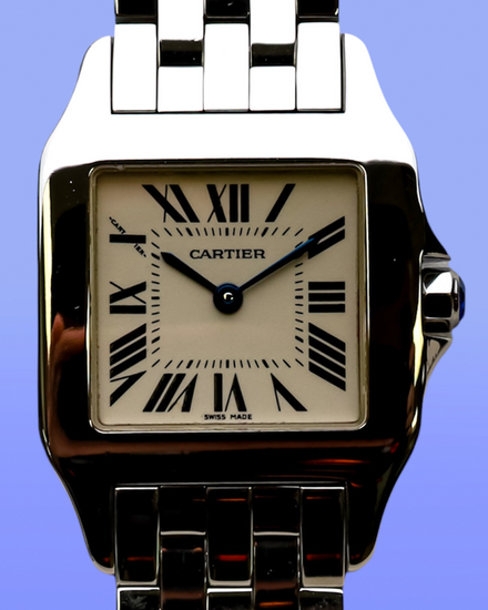 No Reserve - Cartier Santos Demoiselle 26MM Quartz White Dial Steel Bracelet (2701)