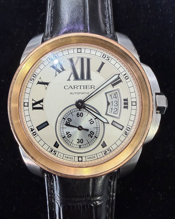 Cartier Calibre de Cartier 42MM Silver Dial Leather Strap (W7100039)