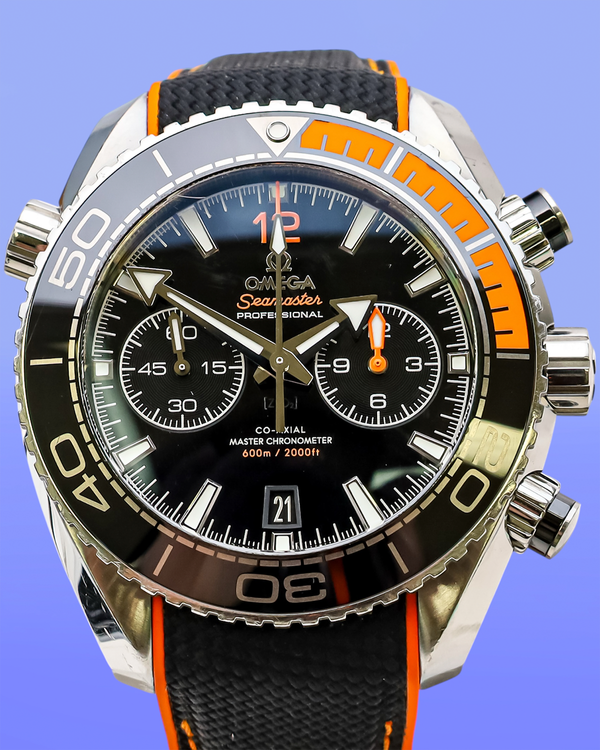 No Reserve - 2020 Omega Seamaster Planet Ocean 600M Chronograph 45.5MM Black Dial Rubber Strap (215.32.46.51.01.001)