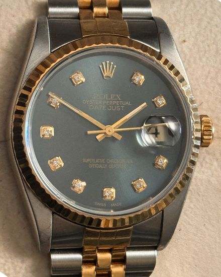 1989 Rolex Datejust 36MM Aftermarket Blue Dial Two-Tone Jubilee Bracelet (16233)