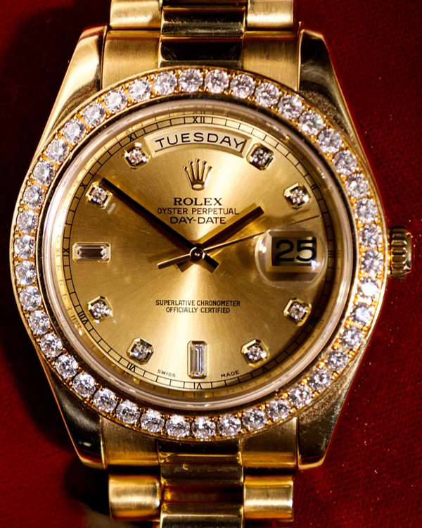 Rolex Day-Date II 41MM Champagne Dial Yellow Gold President Bracelet (218348)