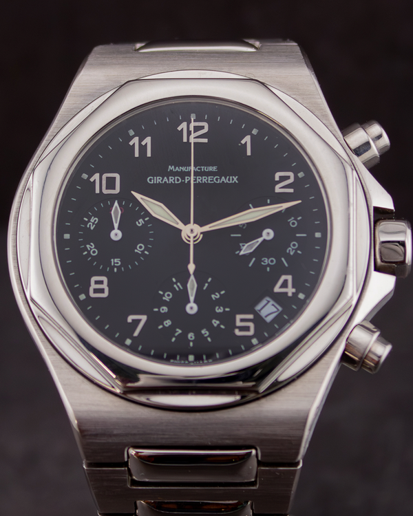 Girard Perregaux Laureato 40MM Black Dial Steel Bracelet (8017)
