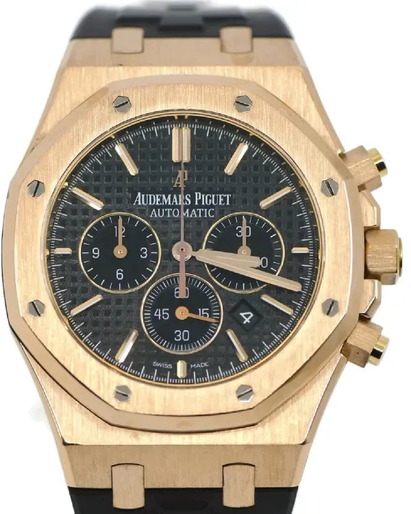 Audemars Piguet Royal Oak Chronograph 41MM Black Dial Rubber Strap (26320OR)