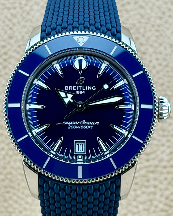No Reserve - 2025 Breitling Superocean Heritage 42MM Blue Dial Rubber Strap (AB3111161C1S1)