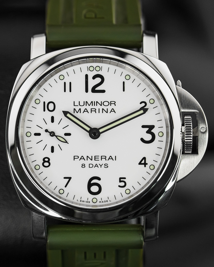 2015 Panerai Luminor Marina 8 Days Acciaio 44MM White Dial Rubber Strap (PAM00563)