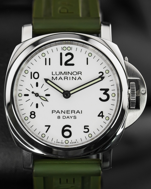 2015 Panerai Luminor Marina 8 Days Acciaio 44MM White Dial Rubber Strap (PAM00563)