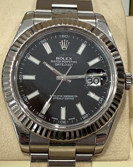 2015 Rolex Datejust II 41MM Black Dial Oyster Bracelet (116334)