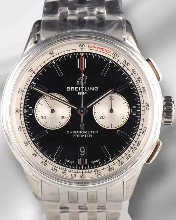2023 Breitling Premier B01 Chronograph 42MM Black Dial Steel Bracelet (AB0118)