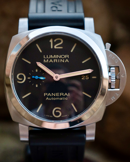 2018 Panerai Luminor Marina 1950 3 Days Automatic 44MM Black Dial Rubber Strap (PAM01312)