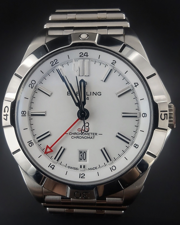 2022 Breitling Chronomat GMT 40MM White Dial Steel Bracelet (A32398)