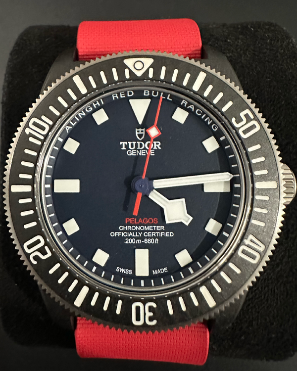 2023 Tudor Pelagos FXD "Alinghi Red Bull Racing" 42MM Blue Dial Aftermarket Rubber Strap (25707KN)