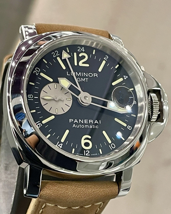Panerai Luminor GMT 44MM Black Dial Leather Strap (PAM00088)