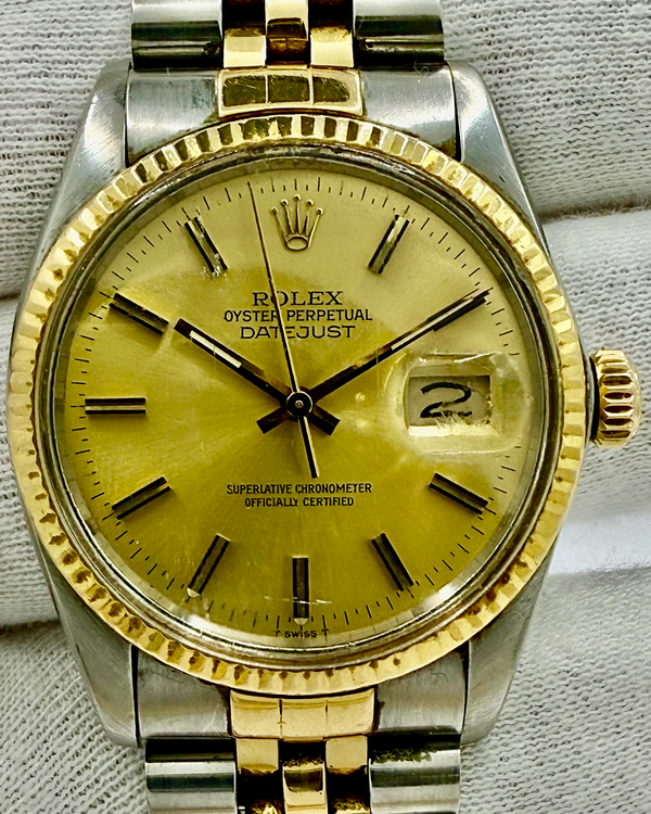 1985 Rolex Datejust 36MM Champagne Dial Two-Tone Jubilee Bracelet (16013)