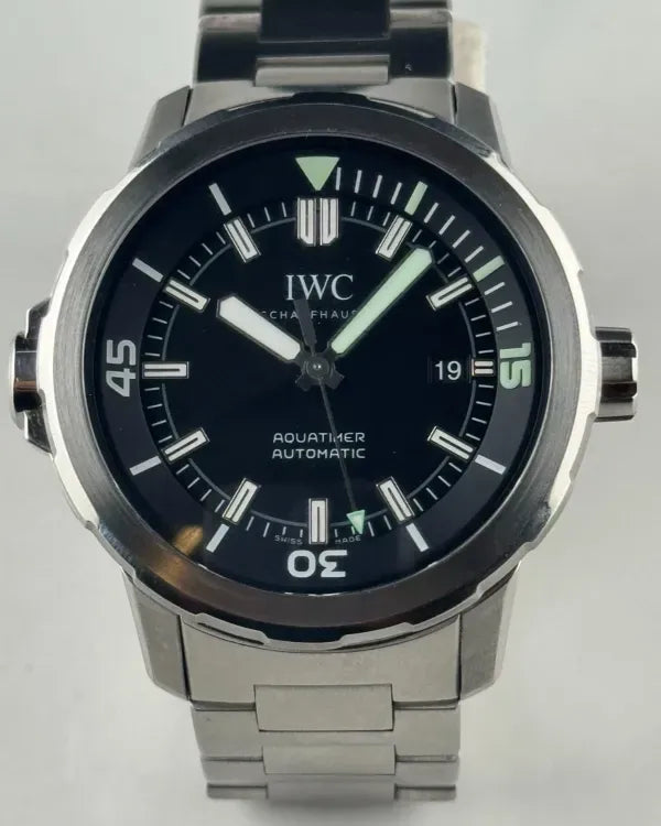 IWC Schaffhausen Aquatimer 44MM Black Dial Steel Bracelet (IW329002)