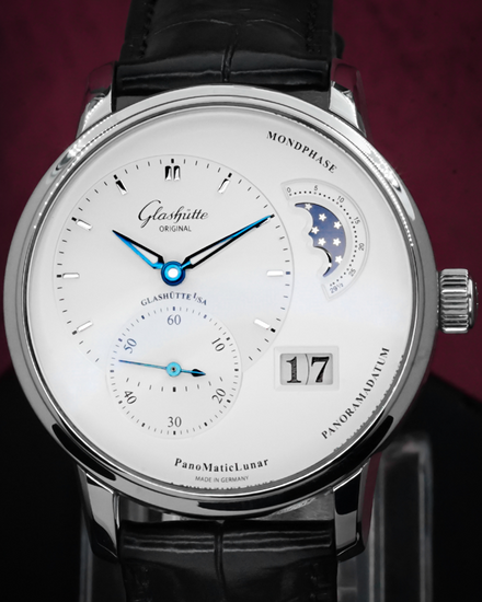 2018 Glashütte Original PanoMaticLunar 40MM Silver Dial Leather Strap (1-90-02-42-32-05)