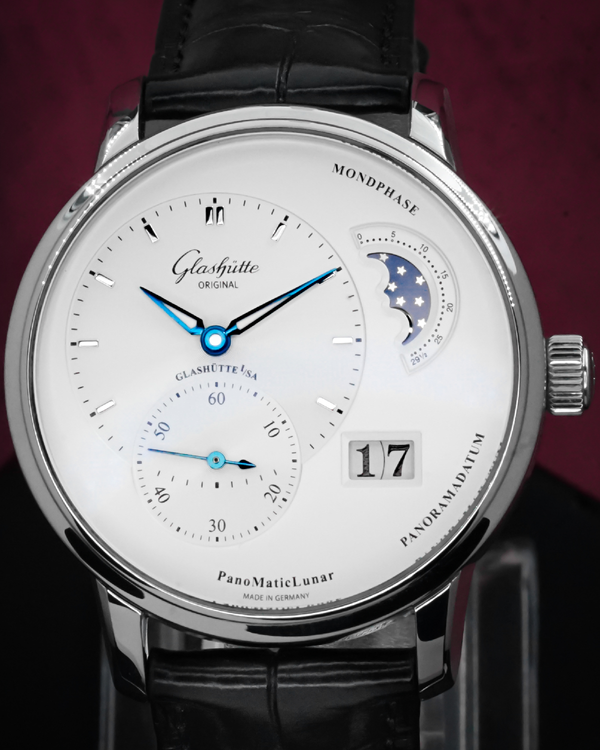 2018 Glashütte Original PanoMaticLunar 40MM Silver Dial Leather Strap (1-90-02-42-32-05)