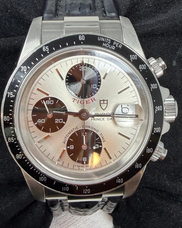 Tudor Prince Date "Tiger" Chronograph 40MM Silver Dial Leather Strap (79260)