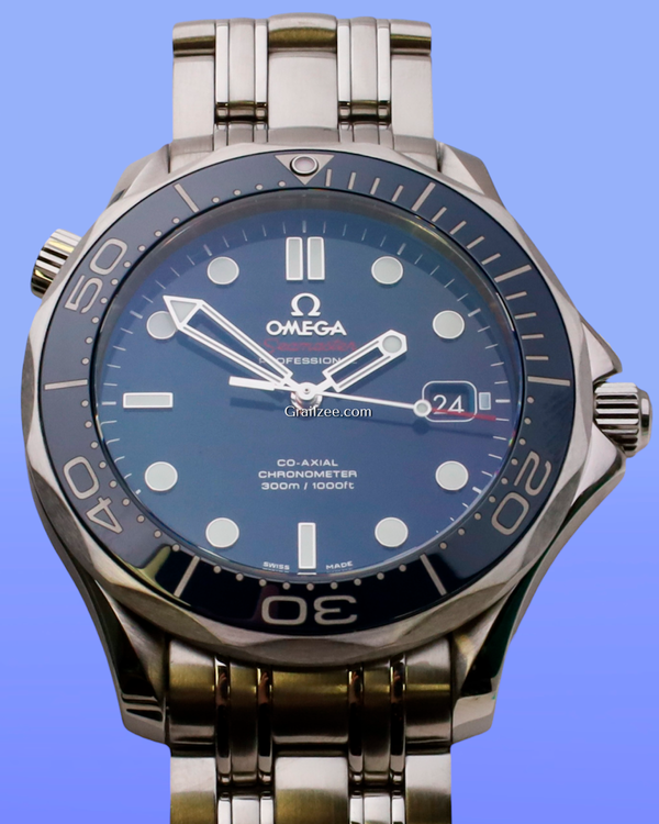 No Reserve - 2012 Omega Seamaster Diver 300M 41MM Blue Dial Steel Bracelet (212.30.41.20.03.001)