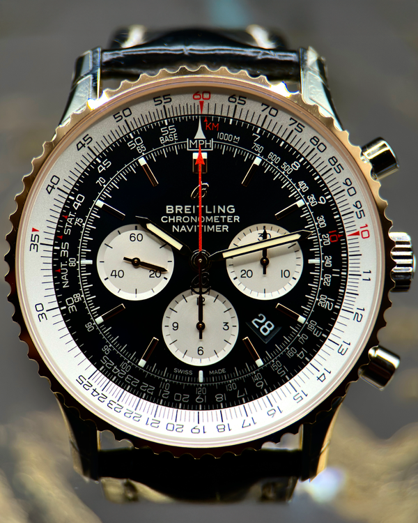 2021 Breitling Navitimer B01 Chronograph 46MM Black Dial Leather Strap (UB0127211B1P2)