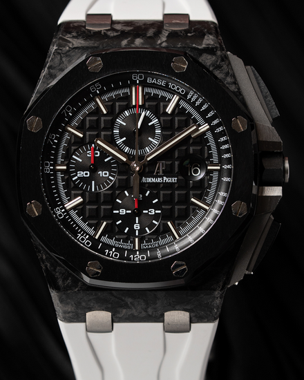 2012 Audemars Piguet Royal Oak Offshore Chronograph 44MM Black Dial Aftermarket Rubber Strap (26400AU.OO.A002CA.01)
