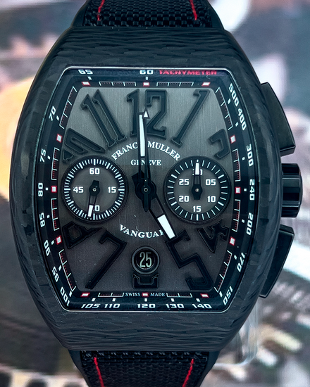 2020 Franck Muller Vanguard 44MM Black Dial Rubber Strap (V45 CC DT CARBON NR)