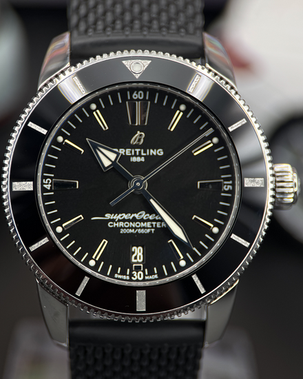 2019 Breitling Superocean Heritage II 44MM Black Dial Rubber Strap (AB2030121B1S1)