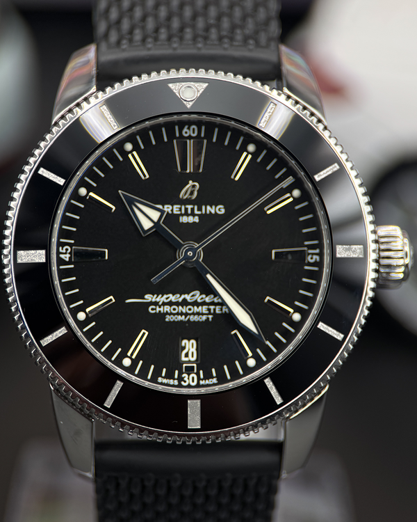 2019 Breitling Superocean Heritage II 44MM Steel Black Dial Rubber Strap (AB2030121B1S1)