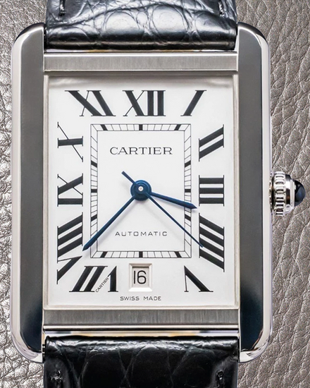 Cartier Tank XL 31MM Silver Dial Leather Strap (W5200027)